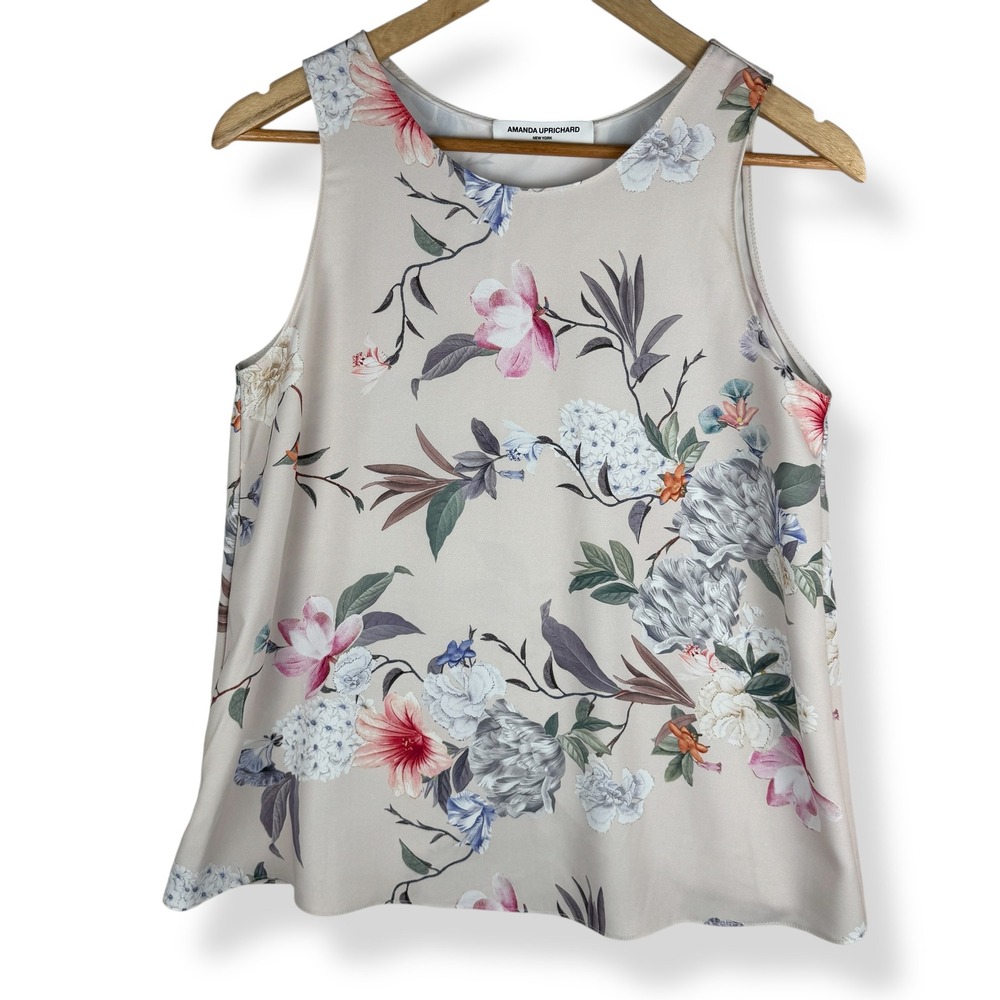 Amanda Uprichard Floral Tank Top Womens Size Small Cottage Feminine USA Made